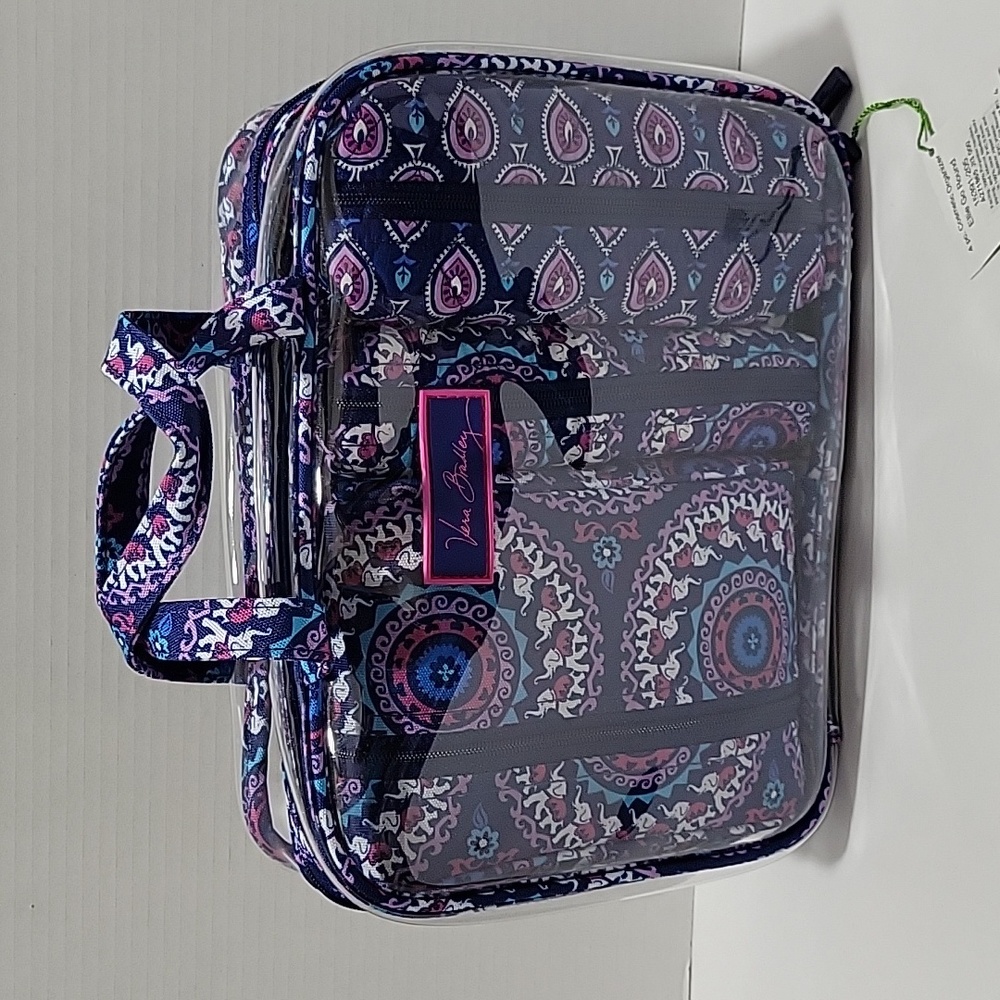 Vera Bradley 4pc Cosmetic Organizer. ELLIE GO ROUND RARE, AUTHENTIC,RETIRED